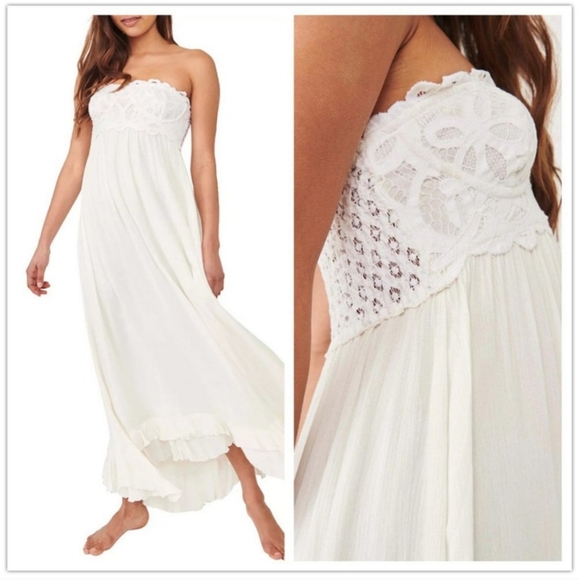 NWT Free People Adella Maxi Dress White - Picture 2 of 8